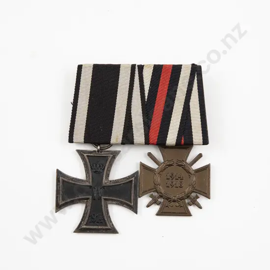 WWI German Two Medal Group with Ribbons