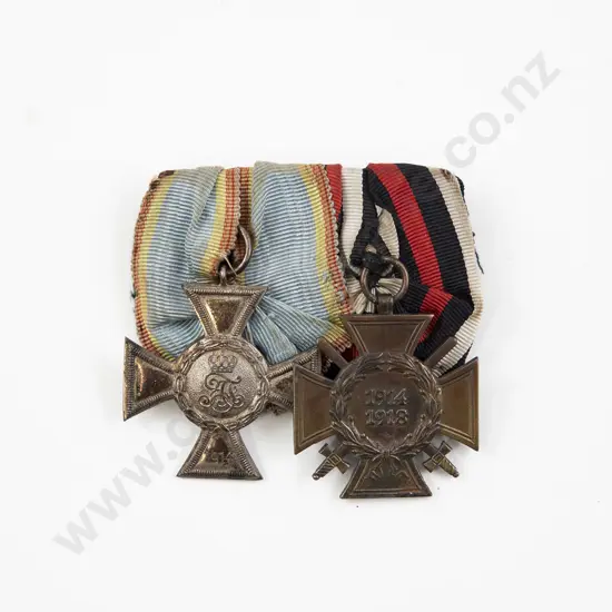 WWI German Two Medal Group with Ribbons