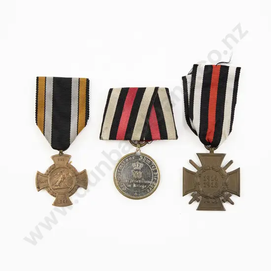 WWI German Three Medals with Ribbons