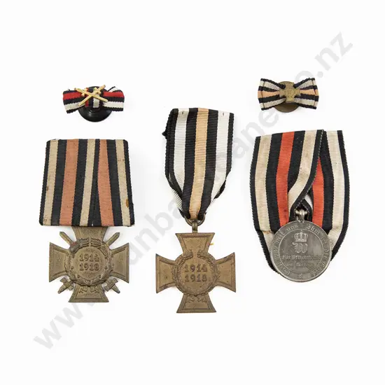 WWI German Three Medals with Ribbons