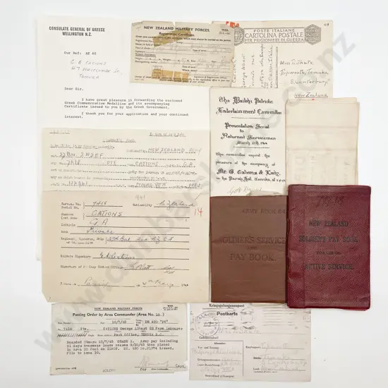 WWII NZ Soldiers Paybooks and Papers