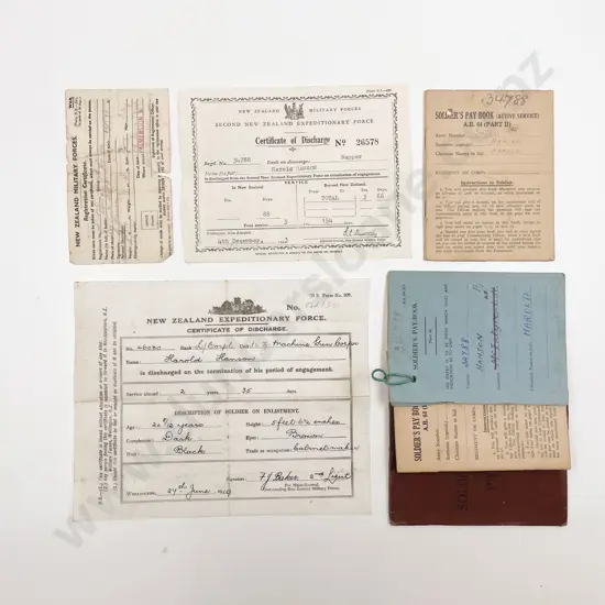 WWII NZ Soldiers Paybooks and Papers