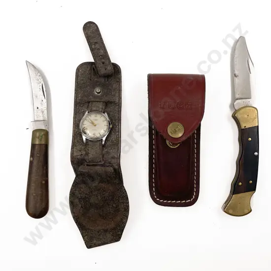 Two Pocket Knives and Wrist Watch