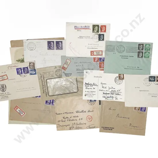 WWII C1943 German Postal Envelopes and Three Postal Covers from Occupied Poland