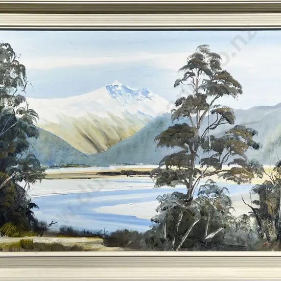 M Finnerty - Haast River - Oil on Board