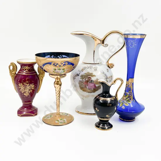 Small Quantity of Assorted Vases and Jugs Etc. Incl. Limoges and Venetian Glass