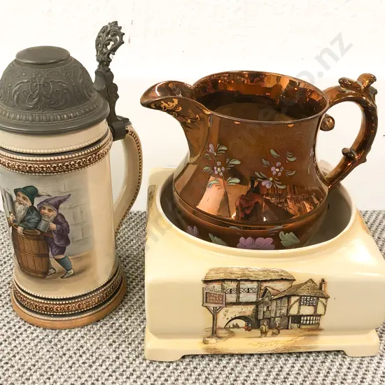 *Please Note Photo Change* Quantity of Assorted Incl. Beer Stein and Floral Decorated Jug Etc.