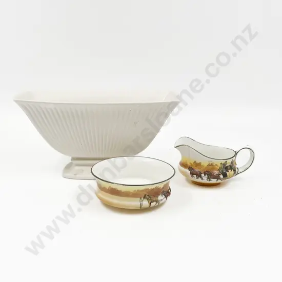 Wedgewood Table Vase Together With Two Pieces of RD "Coaching" Pattern