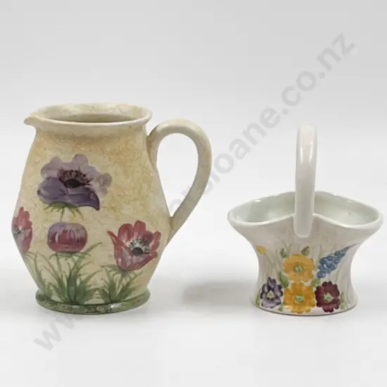 Radford Hand Painted Pottery Jug and Posy Basket