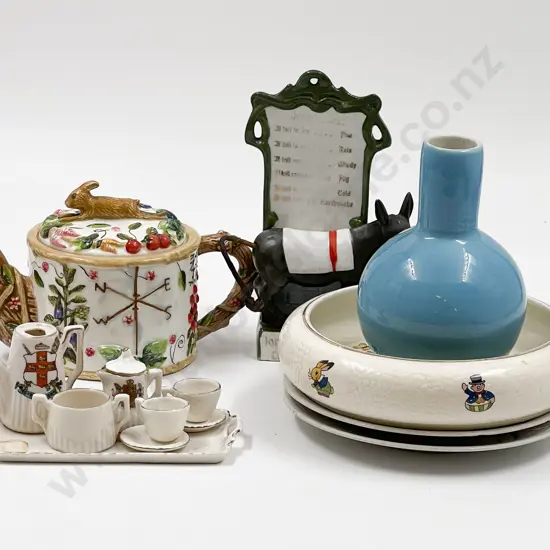 Small Quantity of Assorted Fancy China Incl. Crest Ware Miniatures