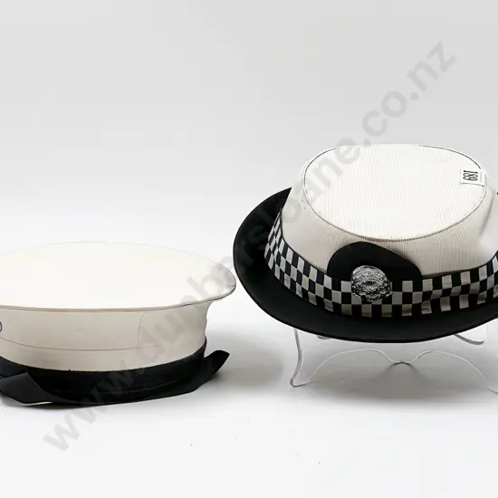 Two Vintage Service Uniform Hats Incl. Police