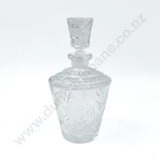 Glass Floral Pattern Liqueur Decanter