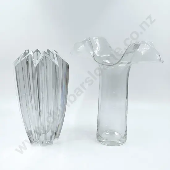 Heavy Glass Vase Together With Decorative Glass Vase