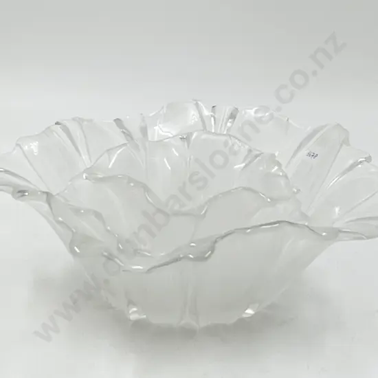 Graduated Set of Three Floral Form Glass Bowls