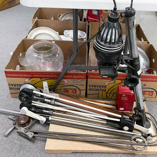 Vintage Rulers Together With Photographic Enlarger