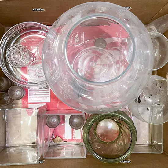 Box of Assorted Glassware