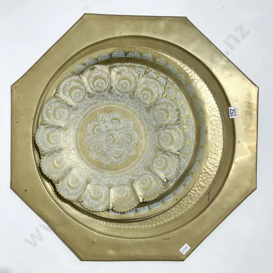 Five Assorted Brass Platters