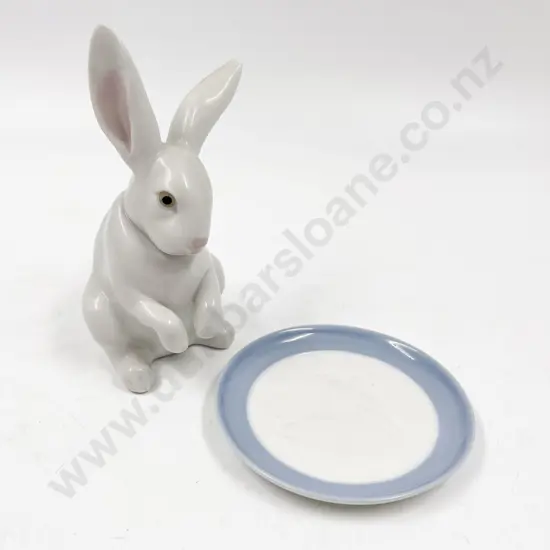 Lladro Rabbit Together With Lladro Duck Dish
