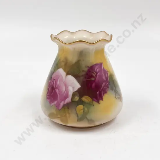 Small Royal Worcester Floral Decorated Vase