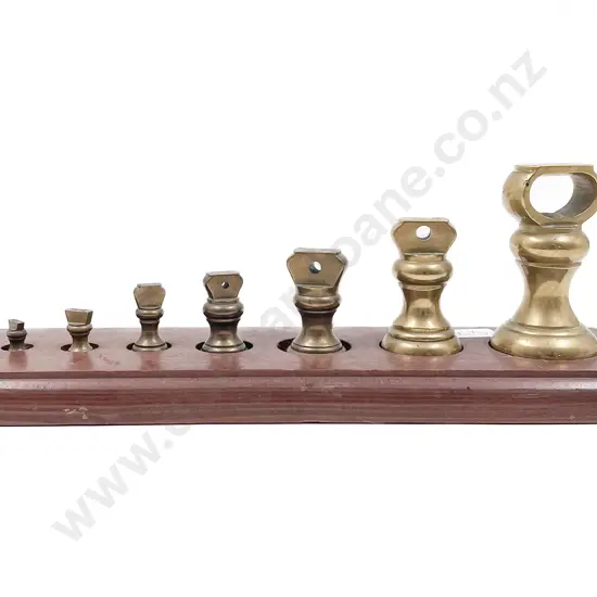 Set of Seven Brass Graduated Weights