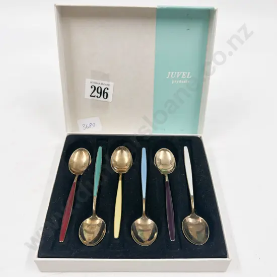 Set of Norway-Sterling and Enamel Teaspoons