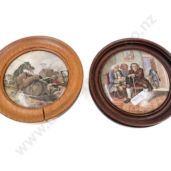 Two Framed Victorian Pot Lids (Faults)