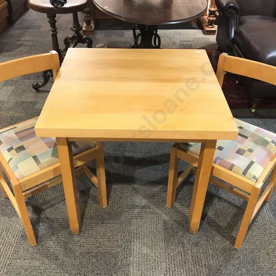 Modern Square Kitchen Table & Two Chairs