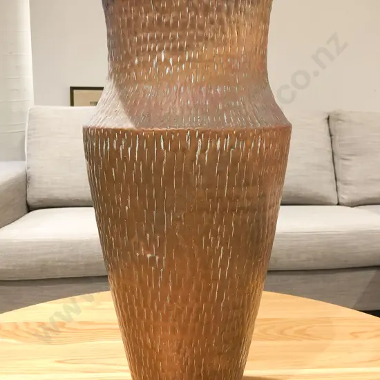 Large Textured Copper Vase