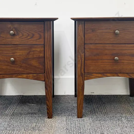 Pair of Modern Two Drawer Bedside Tables