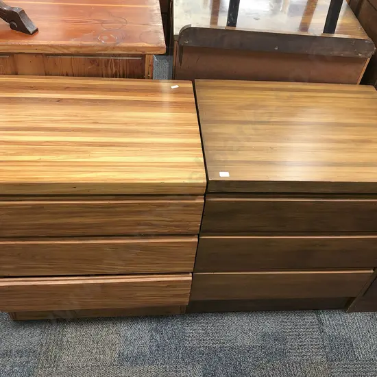 Pair of Modern Design Three Drawer Lowboys