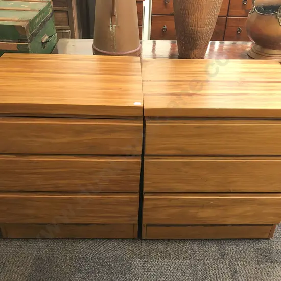 Pair of Modern Design Three Drawer Lowboys