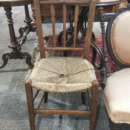 Rush Seated Single Side Chair