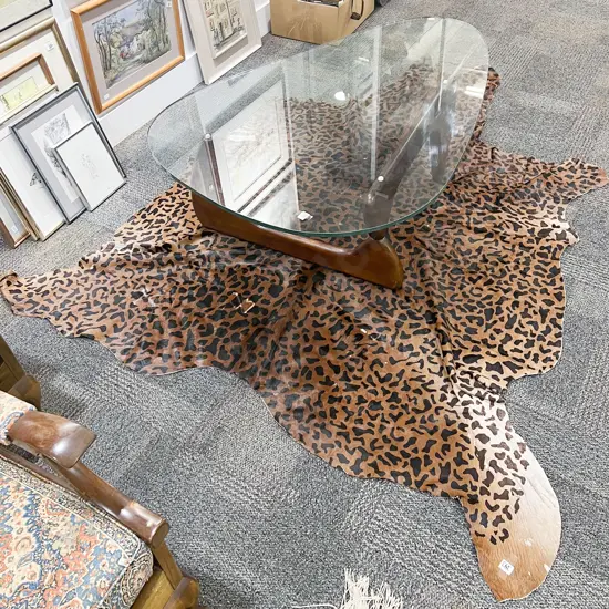 Leopard Print Cow Hide Rug