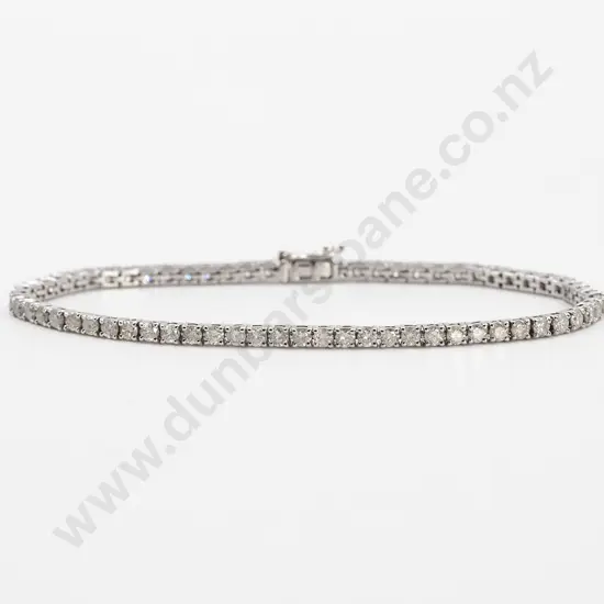 18ct White Gold 65stone Diamond Tennis Bracelet