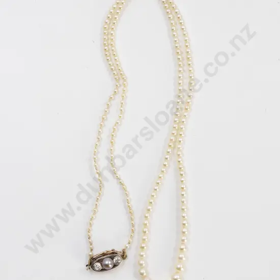 Early C20th Single Strand Slightly Graduated Pearl Necklace