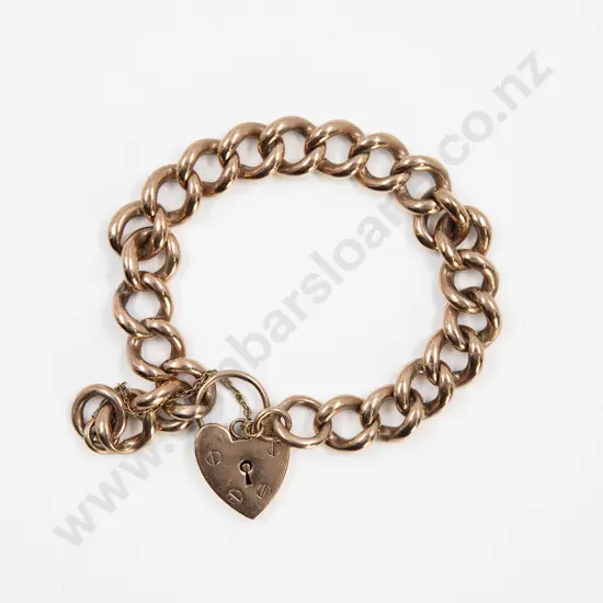 Victorian 9ct Hollow Curb Link Bracelet
