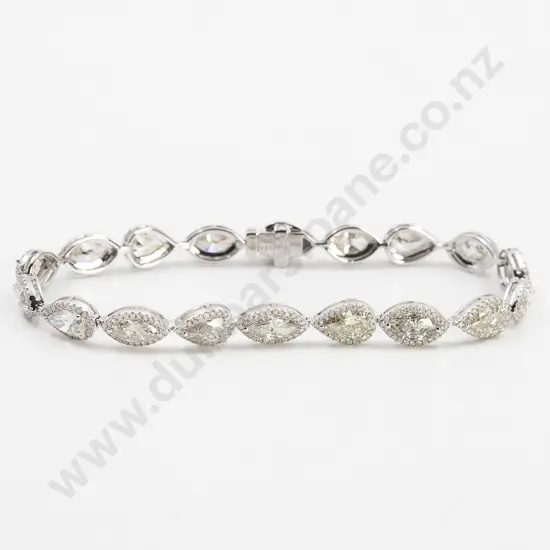 14ct White Gold Diamond Tennis Style Bracelet