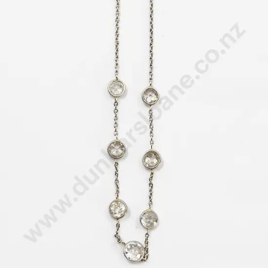 14ct White Gold Seven Stone Diamond Necklet