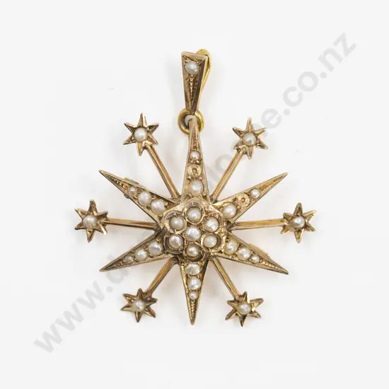 Victorian 9ct Star Burst Pendant/Brooch