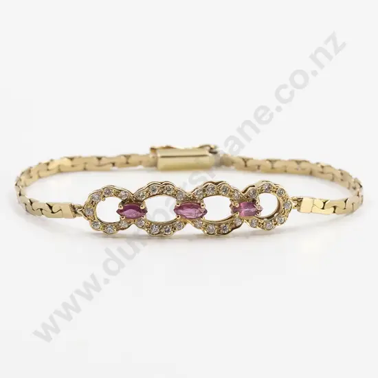 14ct Ruby and Diamond Bracelet