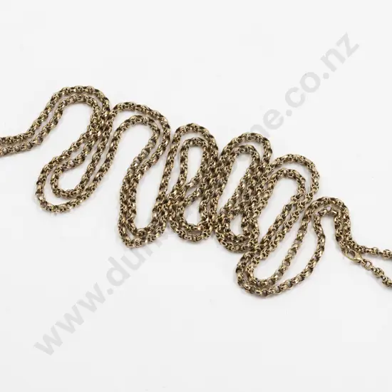 Victorian 9ct Fancy Faceted Trace Link Muff Chain