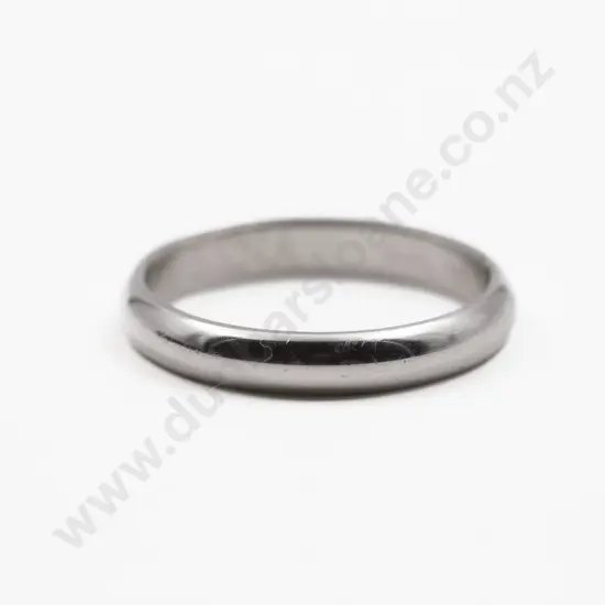 14ct White Gold Plain Wedding Band