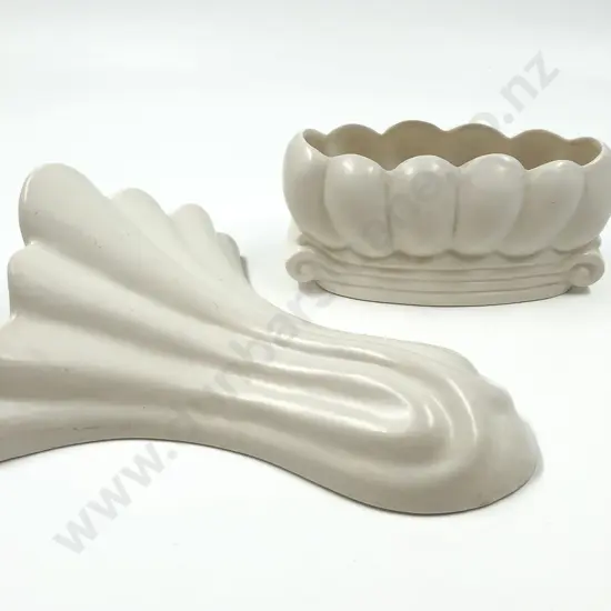 Crown Lynn Wall Pocket and Titian Studio Trough Vase