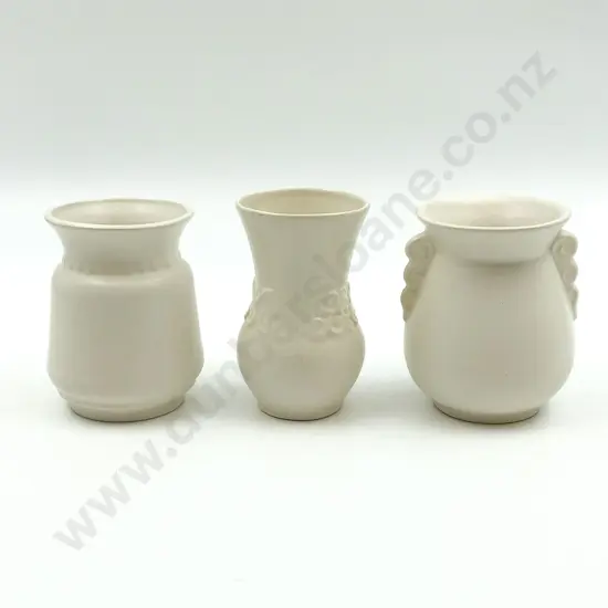 Three Small Crown Lynn Posy Vases