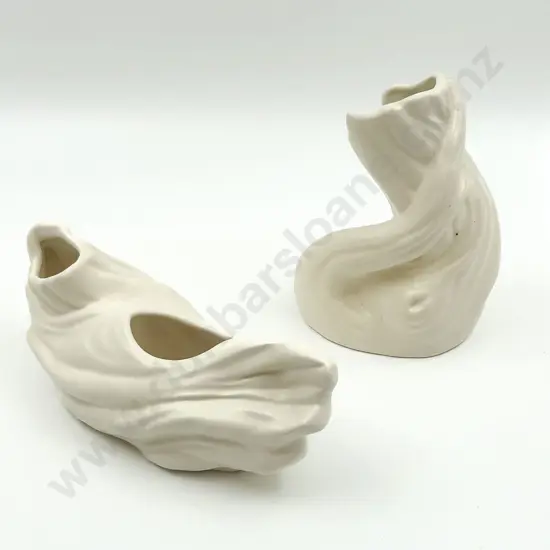 Two Crown Lynn Tree Trunk Form Vases