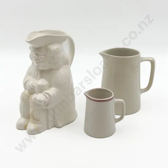 Two Crown Lynn Jugs & Toby Jug