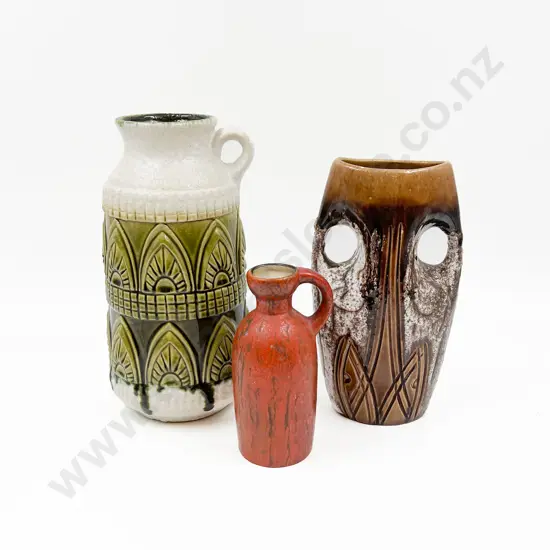Two Retro German Vases & Other