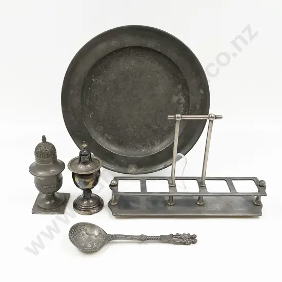 Pewter Plate & Assorted