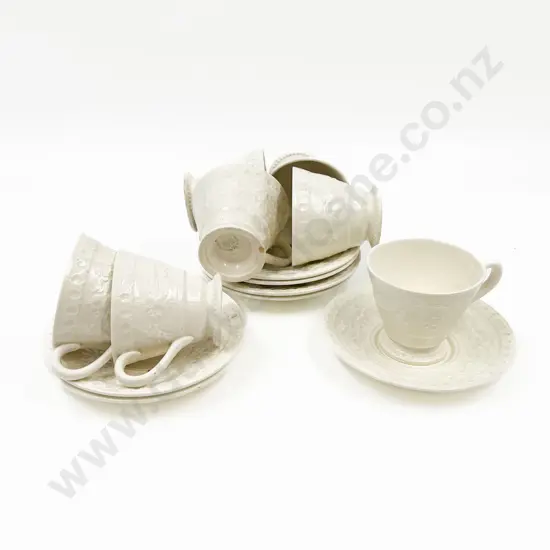 Seven Wedgwood 'Wellesley' Coffee Cups & Saucers