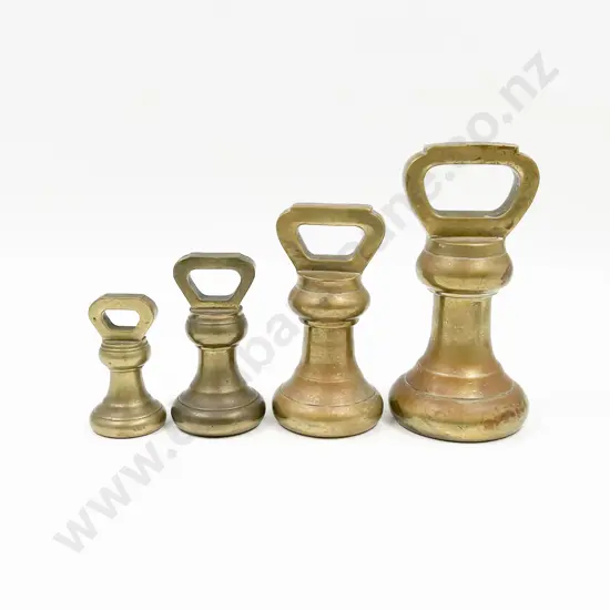 Set of Four Cast Brass Bell Weights